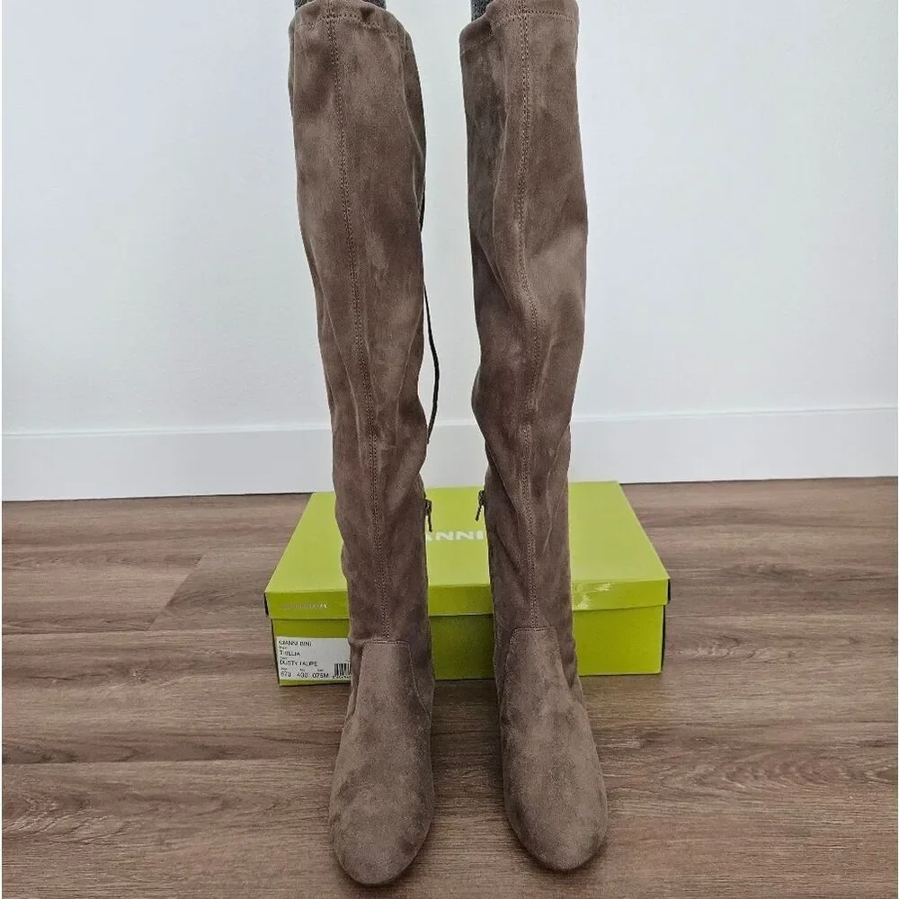 Gianni Bini Trillia Dusty Taupe Over-the-Knee Boots Size 7.5
